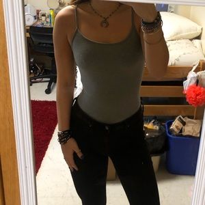 grey bodysuit